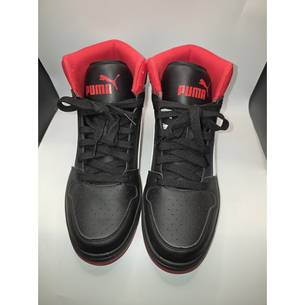 Puma Rebound LayUp SL Men's Size 11.5 Black White Red Sneakers 369573-15 - Picture 3 of 10